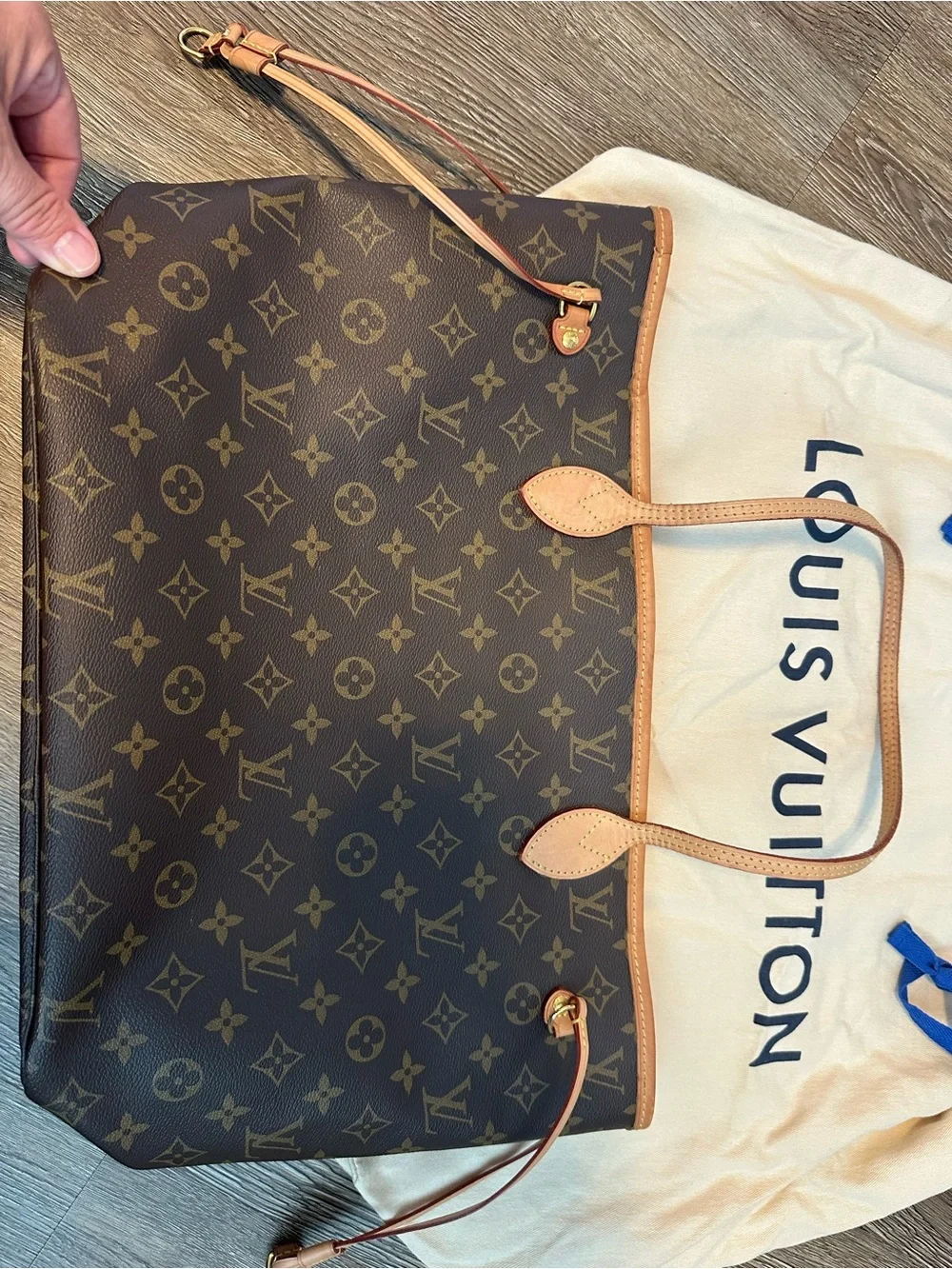 Louis Vuitton Monogram Canvas Neverfull Tote MM w/ Pouch & DustBag Beige Lining